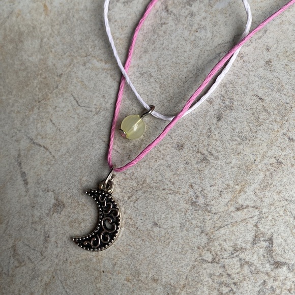 Lot of 2 Hemp Chokers - Moon & Green Bead - Picture 6 of 6